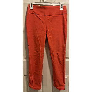 Crown & Ivy Womens Capri Crop Pull On Stretch Pants Size 2 Coral Orange